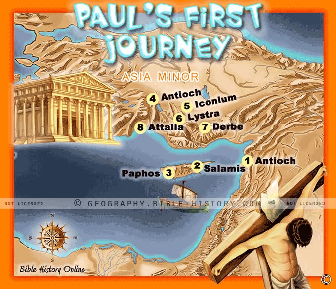 Paul 39 S First Missionary Journey Interactive Map At Carlton Cook Blog