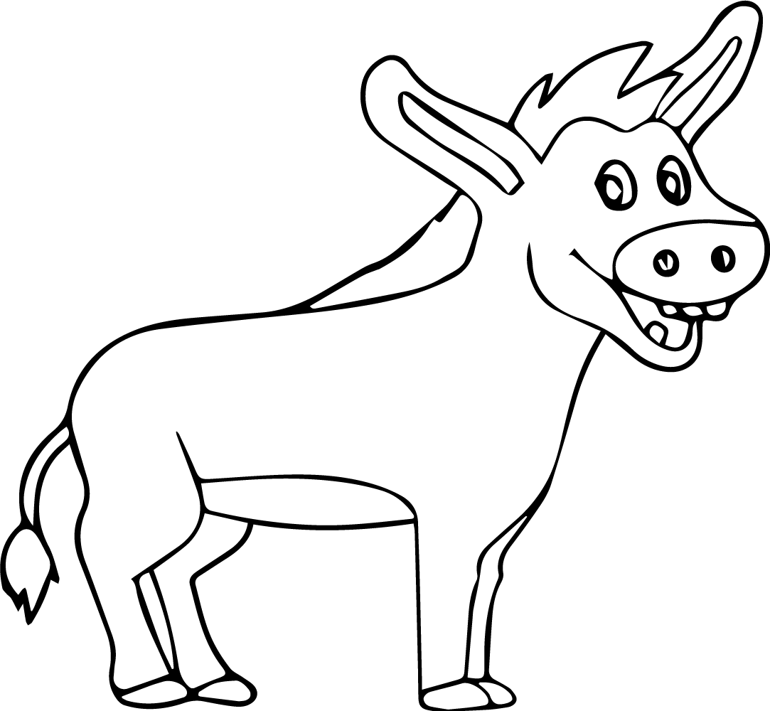 Donkey Coloring Book Image for Print