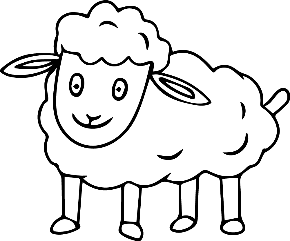 Lamb Coloring Book Image for Print